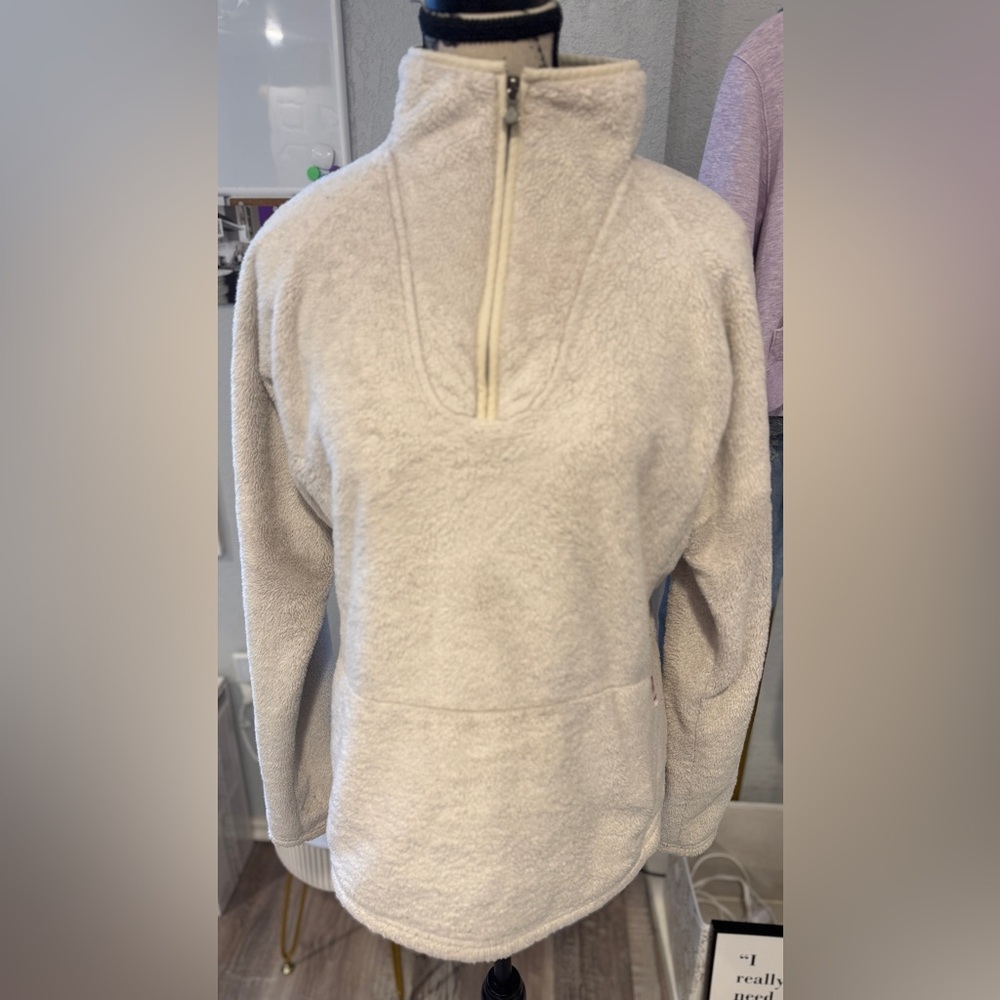 The North Face Women’s Fleece Pullover 1/4 Zip Cream Beige Size L - Picture 3 of 14
